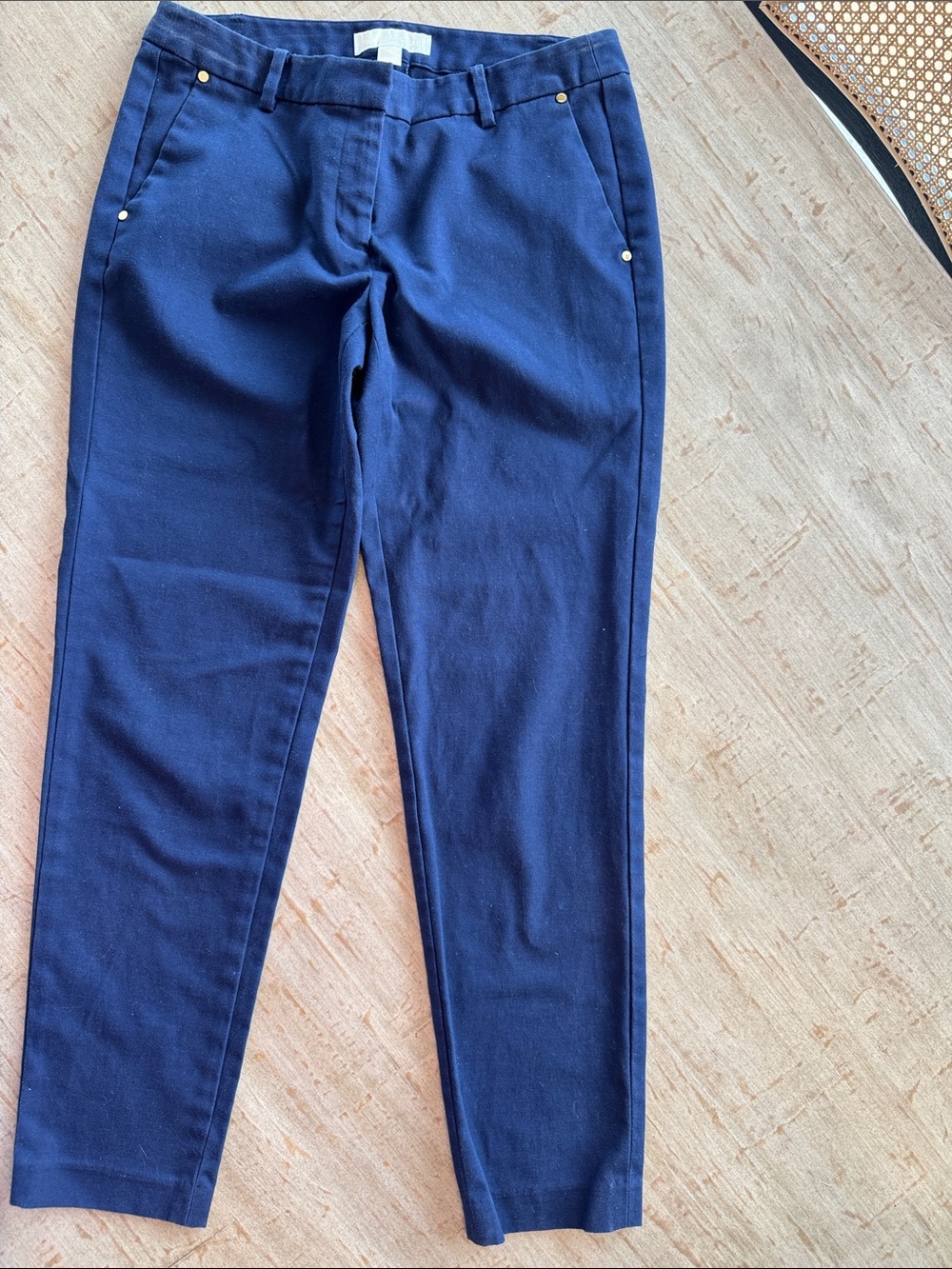 Michael Kors Navy Skinny Pants with Ankle Taper